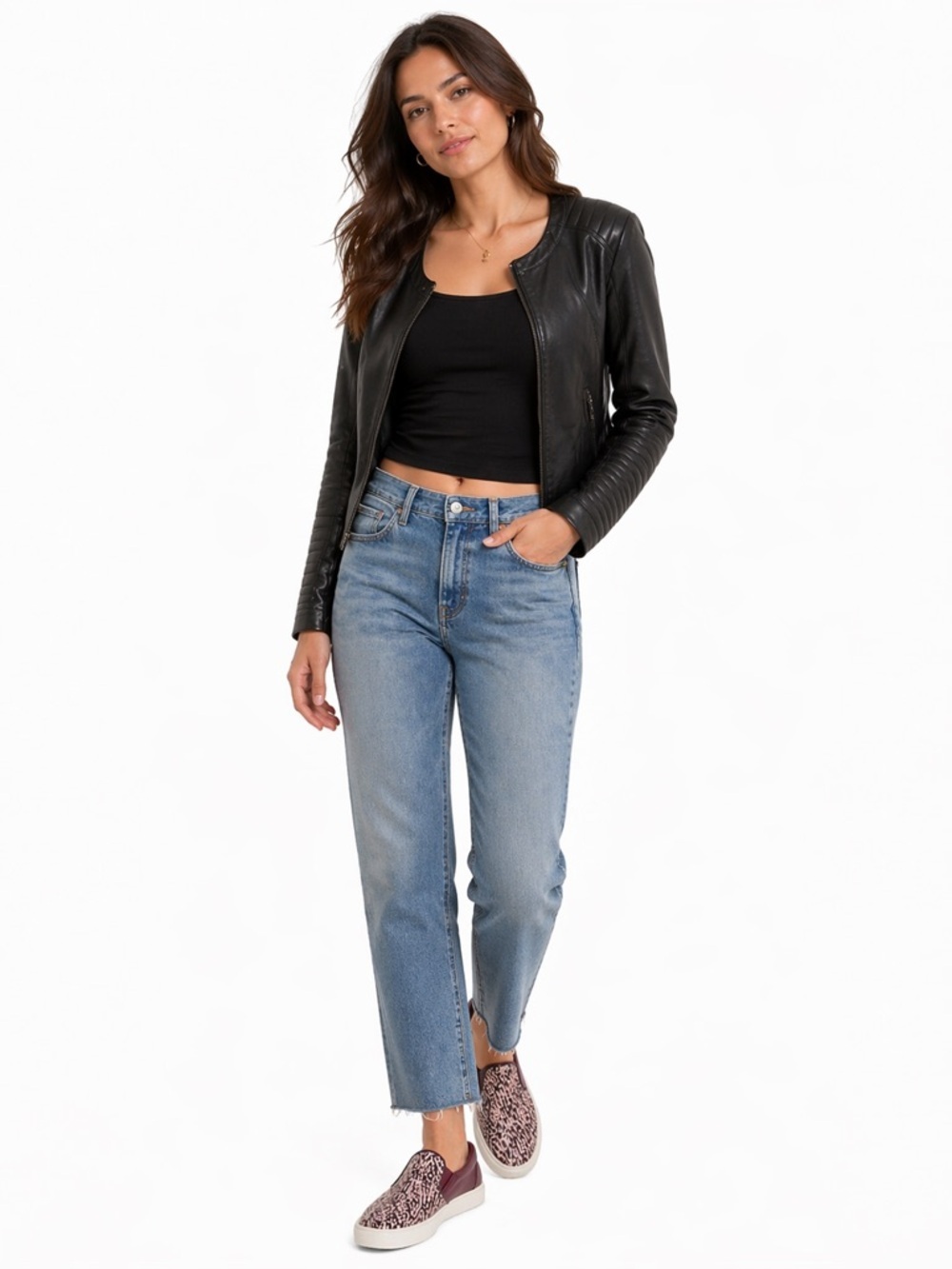 Rag and bone slip on stylish casual trendy leather  animal print loafers shoes 9